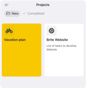 Project planner app with tasks and progress